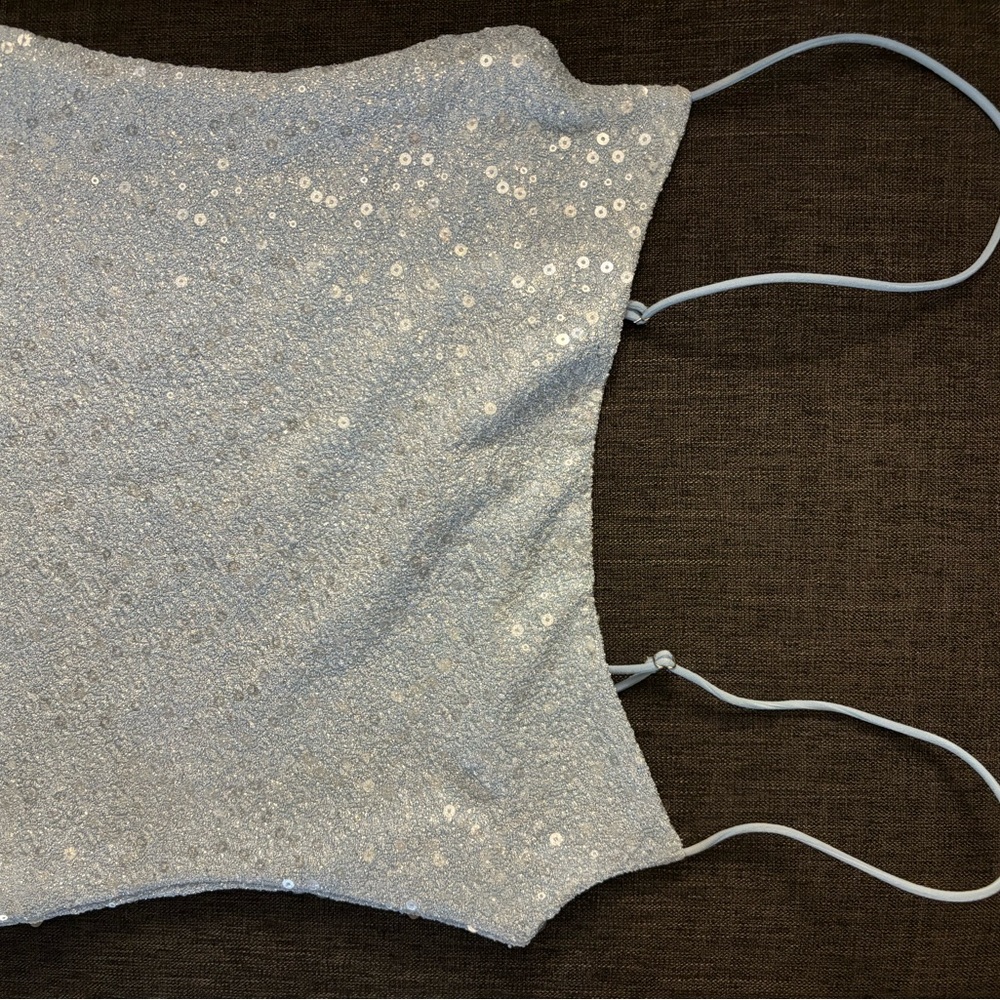 NWT - Edikted Metallic and Sequin Texture Tank Top